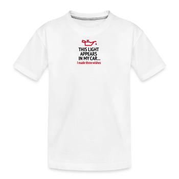Drôle de mécanicien de voiture disant lampe à huile Voyant d’avertissement W - T-shirt bio Premium Enfant - blanc - Devant