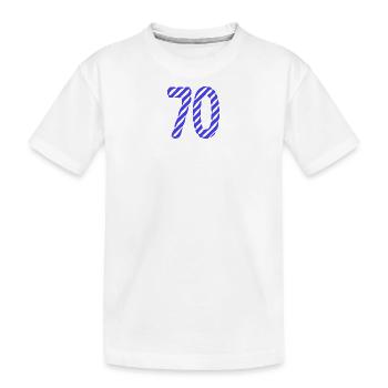 70. 70 ANS. 70e ANNIVERSAIRE. ANNIVERSAIRE 70 ANS. - T-shirt bio Premium Enfant - blanc - Devant
