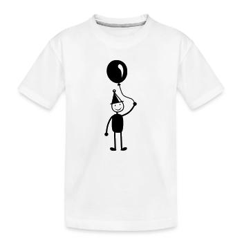 Geburtstag Ballon - Kinder Premium Bio T-Shirt - Weiß - Vorne