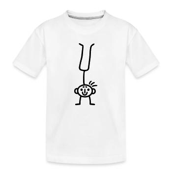 Strichmännchen Handstand - Kinder Premium Bio T-Shirt - Weiß - Vorne