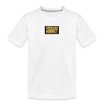 Annonce d’un accro à l’adrénaline - T-shirt bio Premium Enfant - blanc - Devant