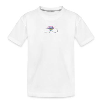Pastel Rainbow Cloud Arc - Kids' Premium Organic T-Shirt - white - Front