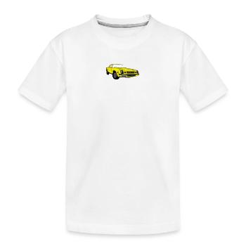 CamaroV8,Muscle Car,Atelier,Garage,Voiture,(25) - T-shirt bio Premium Enfant - blanc - Devant