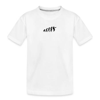 Evolution of silly walks - Kids' Premium Organic T-Shirt - white - Front