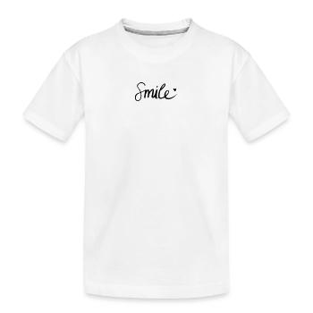 Smile! - Kids' Premium Organic T-Shirt - white - Front