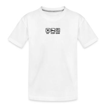 Mangez - sommeil - Jeu \ jeu de poker - T-shirt bio Premium Enfant - blanc - Devant