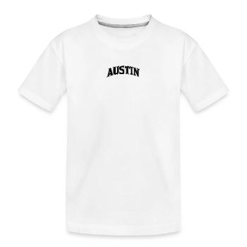 AUSTIN Arc Schriftzug Print - Kinder Premium Bio T-Shirt - Weiß - Vorne
