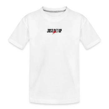 Crimson Dunk Silhouette - Kids' Premium Organic T-Shirt - white - Front