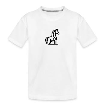 Minimalist Horse Line Art Design Black - Kids' Premium Organic T-Shirt - white - Front