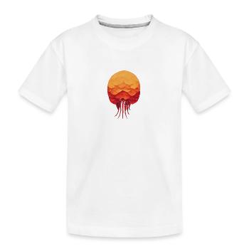 Rote Sonnen Qualle - Kinder Premium Bio T-Shirt - Weiß - Vorne