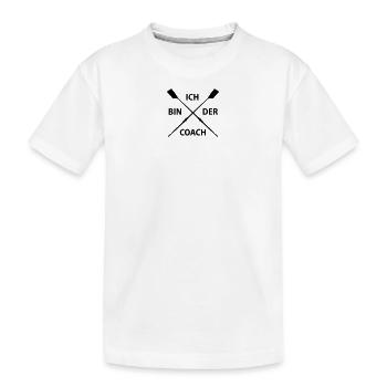Ruder Coach - Kinder Premium Bio T-Shirt - Weiß - Vorne