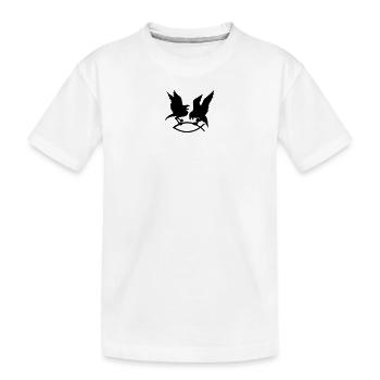T-Shirt mit Odin's Raben auf den Ärmeln - Kinder Premium Bio T-Shirt - Weiß - Vorne