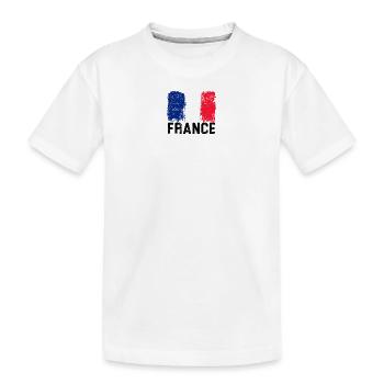 Brushstroke French Flag - Kids' Premium Organic T-Shirt - white - Front