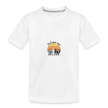 Trail Running - Kinder Premium Bio T-Shirt - Weiß - Vorne