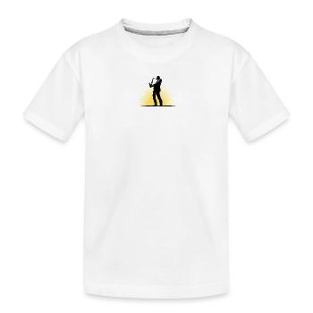 Saxophoniste en scène - T-shirt bio Premium Enfant - blanc - Devant