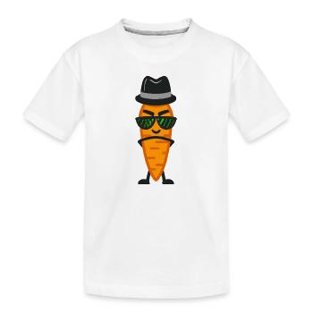 Cute Gangster Carrot - Kids' Premium Organic T-Shirt - white - Front