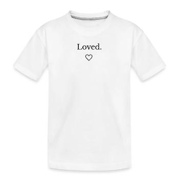 Loved – Minimales Herz-Design - Kinder Premium Bio T-Shirt - Weiß - Vorne