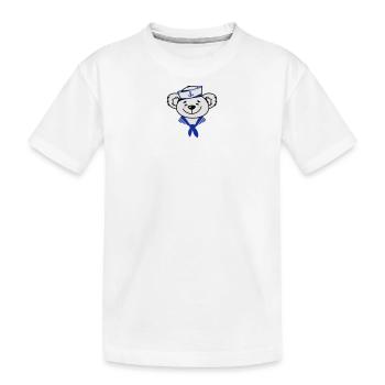 Bear with sailor hat and sailor scarf - Kids' Premium Organic T-Shirt - white - Front