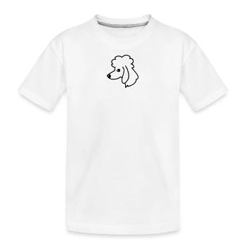 Pudel Portrait - Kinder Premium Bio T-Shirt - Weiß - Vorne