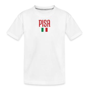Vibrant Italy Flag and PISA Heritage Design - Kids' Premium Organic T-Shirt - white - Front