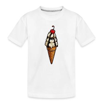 Schmelzende Eiscreme Krone im Waffel - Kinder Premium Bio T-Shirt - Weiß - Vorne
