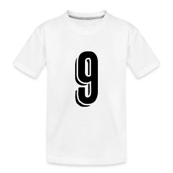 Trikotnummer Neun - Zahl - 9 - Kinder Premium Bio T-Shirt - Weiß - Vorne