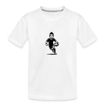 Sportlicher Fussballspieler mit Ball - Kinder Premium Bio T-Shirt - Weiß - Vorne