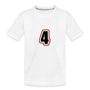 4 Zahl College - Kinder Premium Bio T-Shirt - Weiß - Vorne