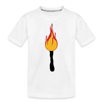 fackel nachtwanderung licht hell feuer flamme heis - Kinder Premium Bio T-Shirt - Weiß - Vorne