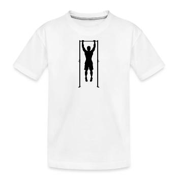 Calisthenics, pull-ups, pullups, muscle ups, body - Kids' Premium Organic T-Shirt - white - Front