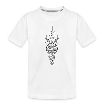 Goldenes Yant Totem – Spirituelle Geometrie - Kinder Premium Bio T-Shirt - Weiß - Vorne