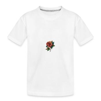 Rose Blume - Kinder Premium Bio T-Shirt - Weiß - Vorne