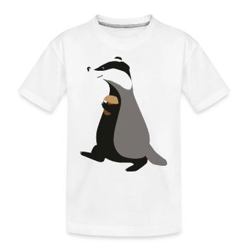 Dachs - Kinder Premium Bio T-Shirt - Weiß - Vorne