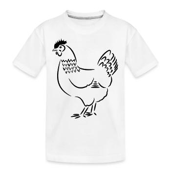 Huhn Henne - Kinder Premium Bio T-Shirt - Weiß - Vorne