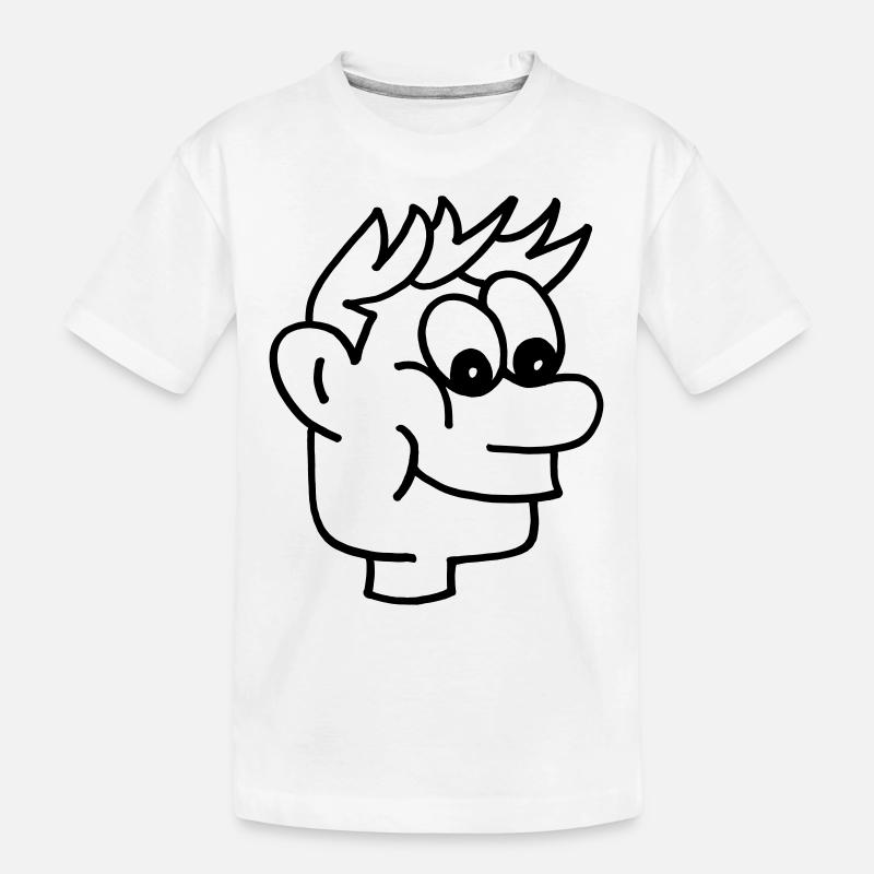 Visage de garçon de bande dessinée - T-shirt bio Premium Enfant - blanc