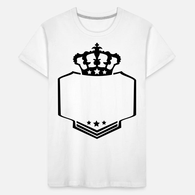 frame border text king crown crest logo Kids' Premium Organic T-Shirt
