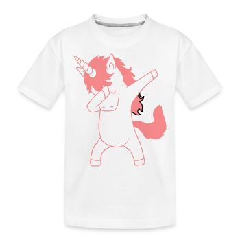 Dab Dancing Einhorn Dabbing Unicorn Tanz Kind - Kids' Premium Organic T-Shirt - white - Front