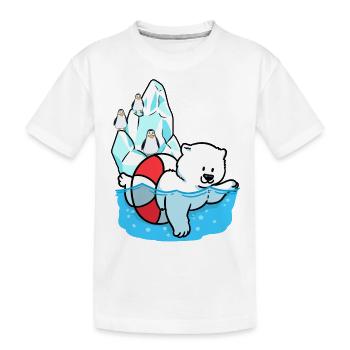 Eisbär Eisbären Arktis Wildtiere Klima Pinguin - Kinder Premium Bio T-Shirt - Weiß - Vorne