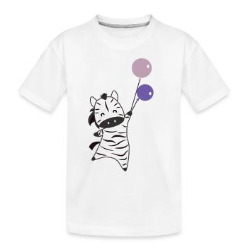 Le ballon zèbre fait voler des animaux amusants pour les enfants - T-shirt bio Premium Enfant - blanc - Devant