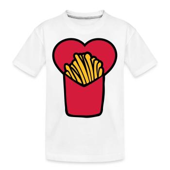 French Fries Love - Kinder Premium Bio T-Shirt - Weiß - Vorne
