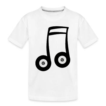 Records As A Musical Note - Kids' Premium Organic T-Shirt - white - Front