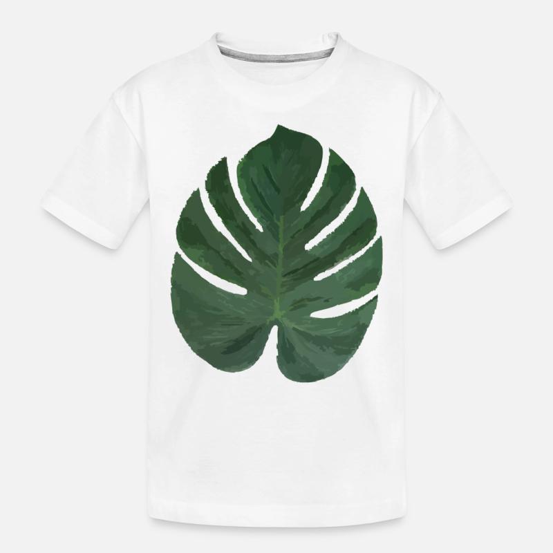 Exotisches Blatt - Kinder Premium Bio T-Shirt - Weiß