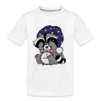 Blottit le raton laveur comme un lève-tard - T-shirt bio Premium Enfant - blanc - Devant