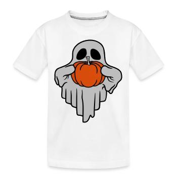 Pumpkin Ghost Halloween Comic - Kids' Premium Organic T-Shirt - white - Front