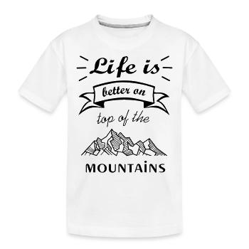 C’est le plus beau pour les alpinistes sur la montagne - T-shirt bio Premium Enfant - blanc - Devant