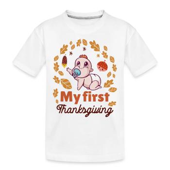 Mon premier Thanksgiving - T-shirt bio Premium Enfant - blanc - Devant
