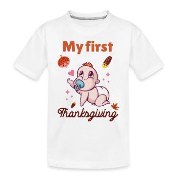 Mon premier Thanksgiving - T-shirt bio Premium Enfant - blanc - Devant