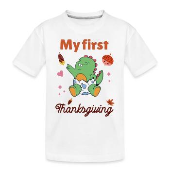 Mon premier Thanksgiving - T-shirt bio Premium Enfant - blanc - Devant