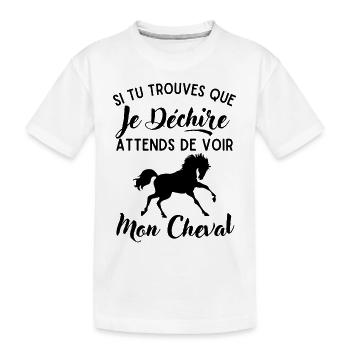 Mon cheval qui déchire 1 - T-shirt bio Premium Enfant - blanc - Devant