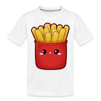Français frites frites fast-food face frise USA - T-shirt bio Premium Enfant - blanc - Devant